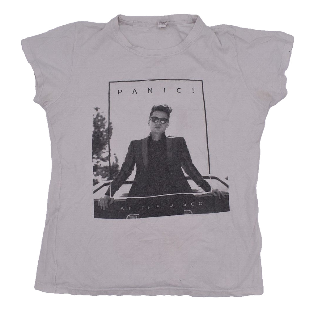 Panic! At the Disco Brandon Urie White Fitted Shortsleeve Band Tee Shirt Large